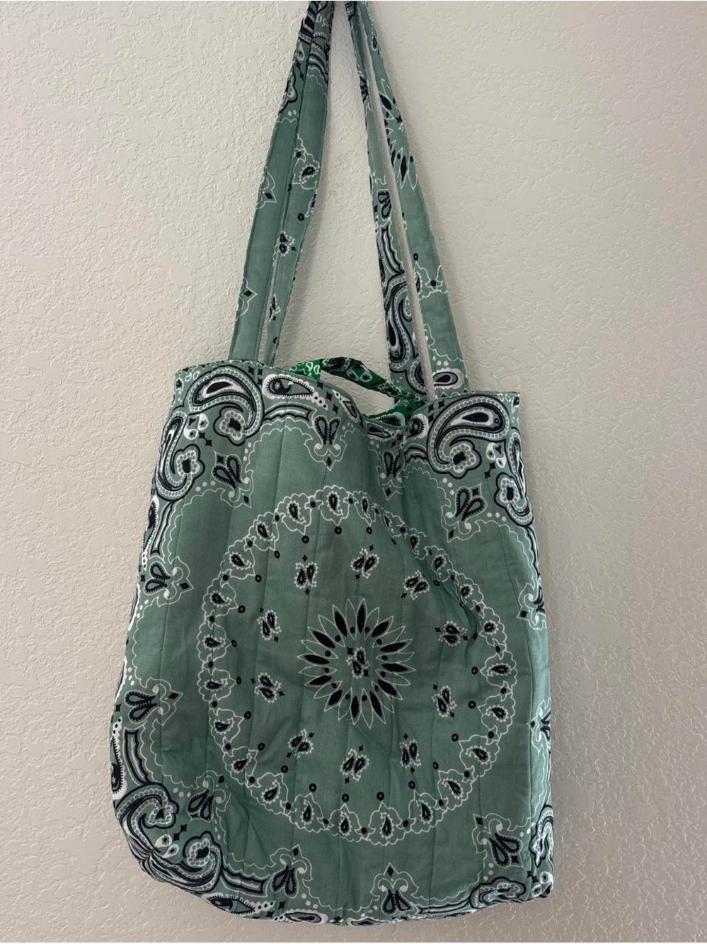 Green Paisley Tote Bag - Unbranded